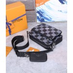 Louis Vuitton's Trio Messenger Bag is made of cowhide with Damier checkerboard pattern